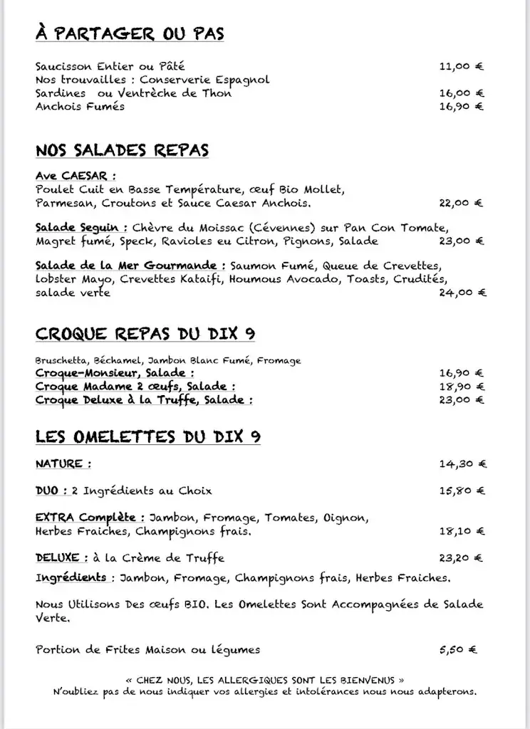 Menu_Le Dix 9_Agde_image_1