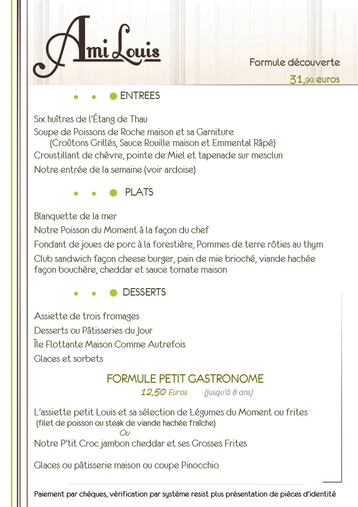 Menu_L'Ami Louis_Agde_image_1