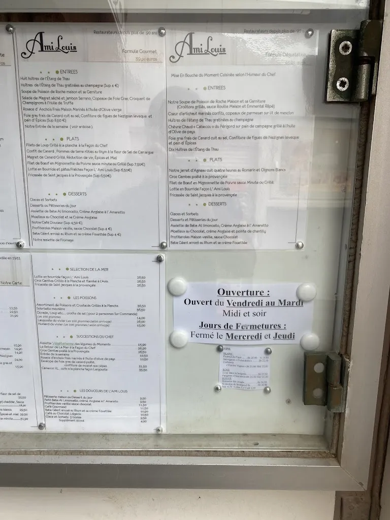 Menu_L'Ami Louis_Agde_image_2