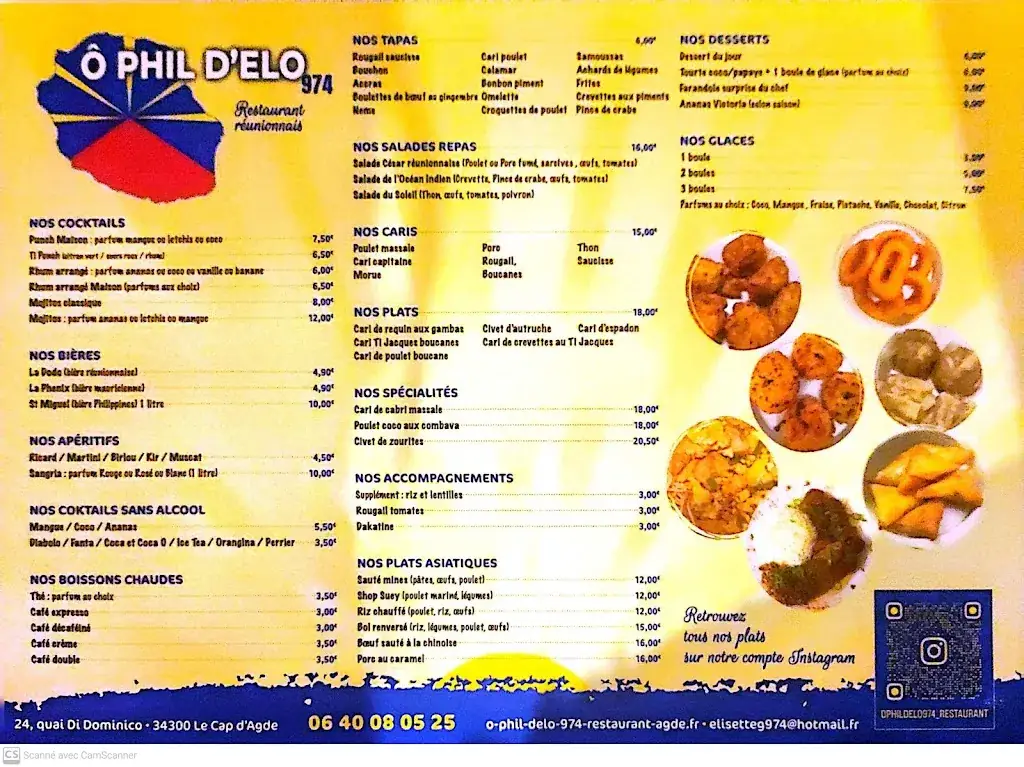 Menu_Ô Phil d'Elo 974_Agde_image_1