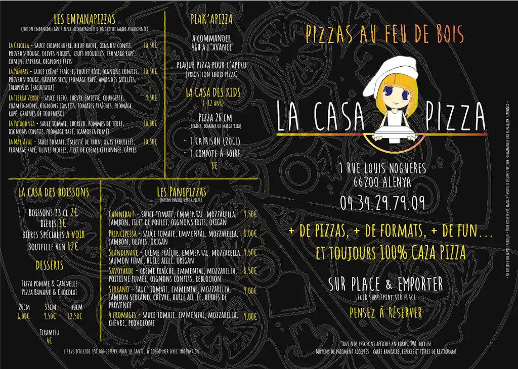 Menu_La Casa Pizza , alenya, theza, saleilles, corneilla, saint cyprien_Alénya_image_1