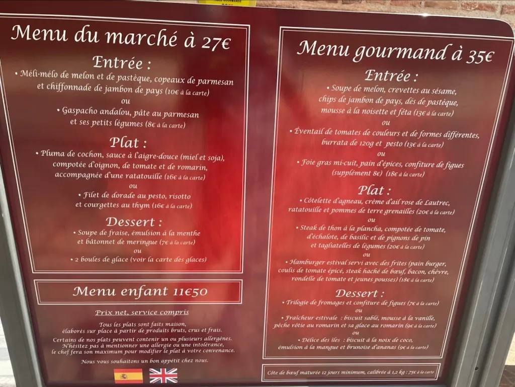 Menu_Restaurant La Fourchette Adroite_Albi_image_1