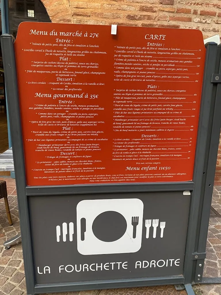 Menu_Restaurant La Fourchette Adroite_Albi_image_2