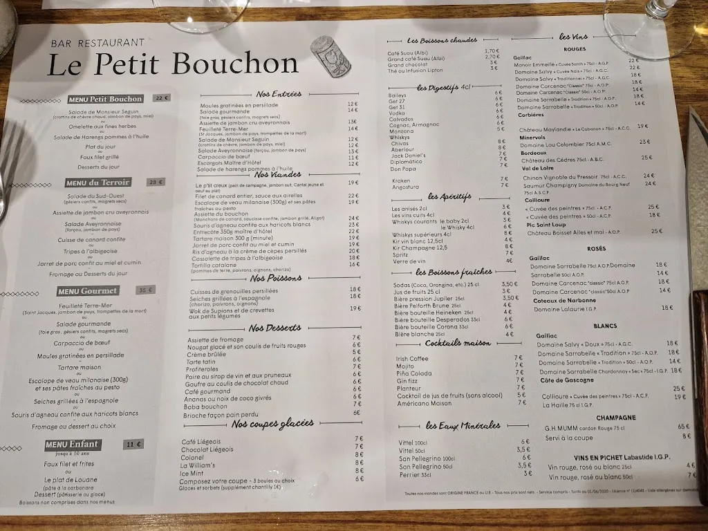 Menu_Restaurant Le Petit Bouchon_Albi_image_3