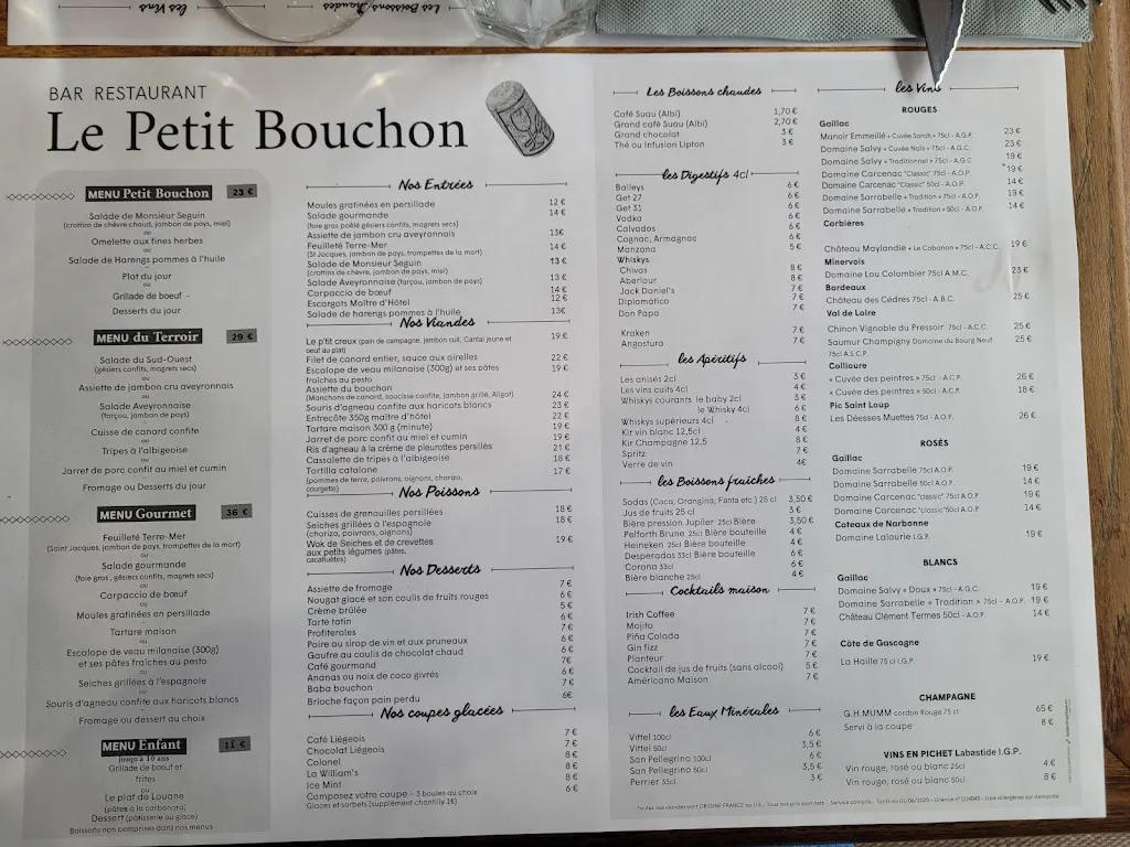 Menu_Restaurant Le Petit Bouchon_Albi_image_4