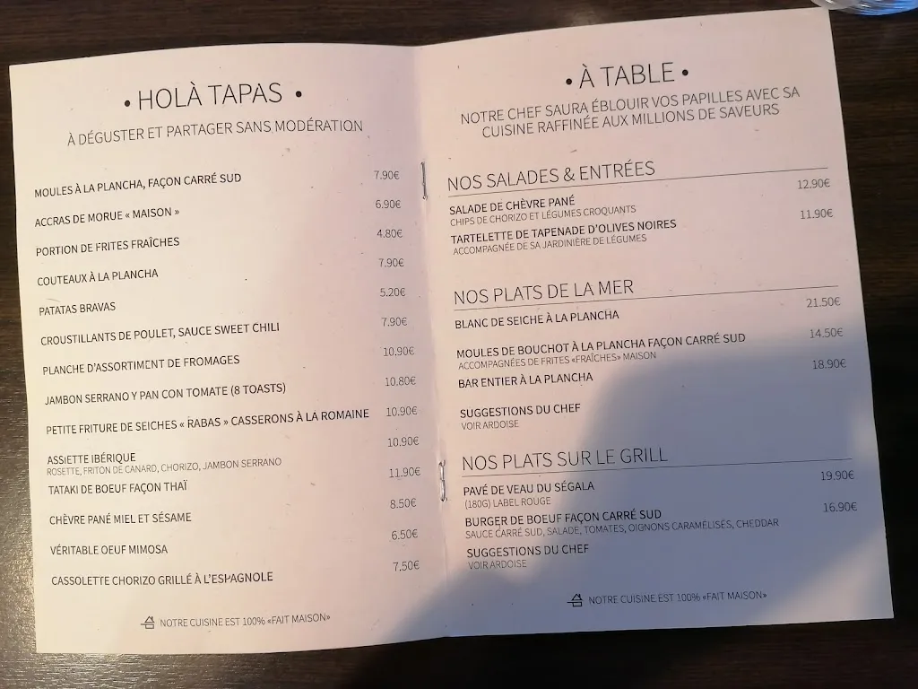 Menu_Carré Sud_Albi_image_1