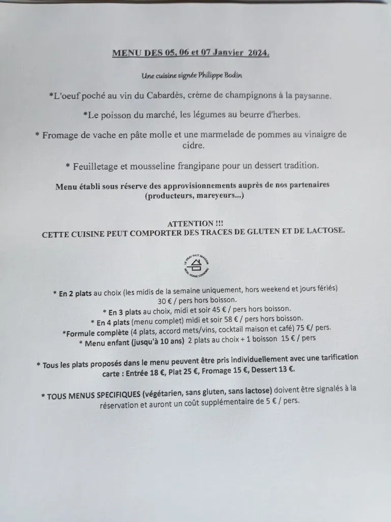 Menu_la Table Fermière_Saint-Martin-le-Vieil_image_1