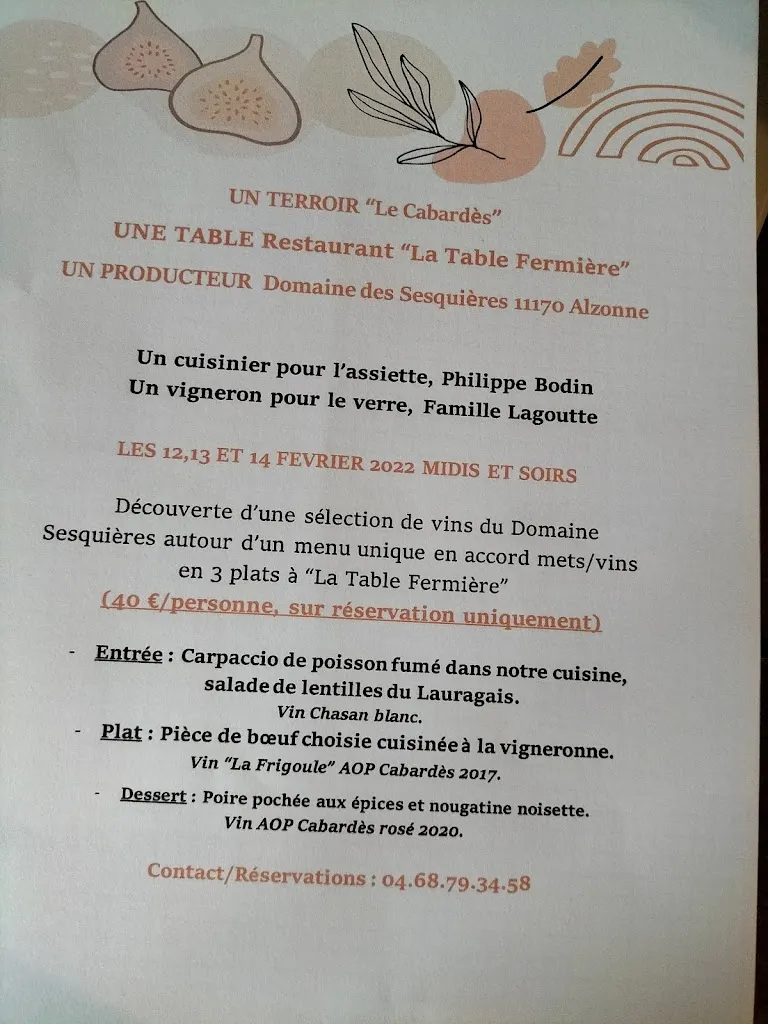 Menu_la Table Fermière_Saint-Martin-le-Vieil_image_4