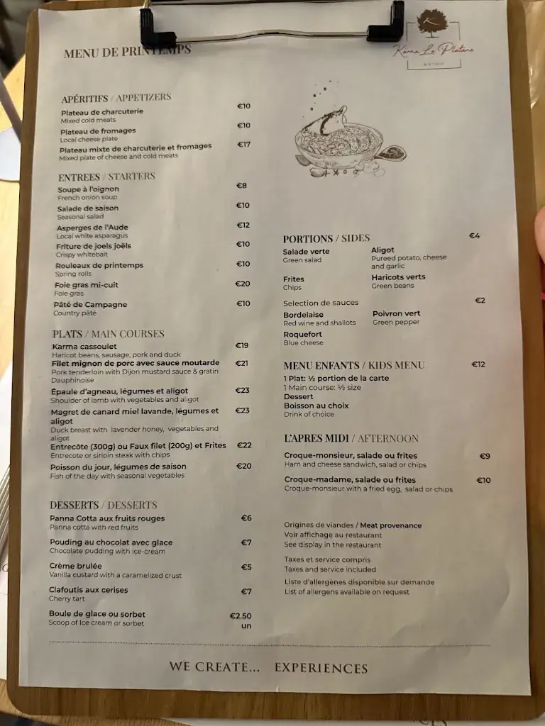 Menu_Karma Le Platane Bistrot_Carcassonne_image_2