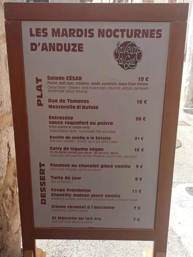 Menu_Saveurs du Sud - Restaurant Anduze_Anduze_image_2