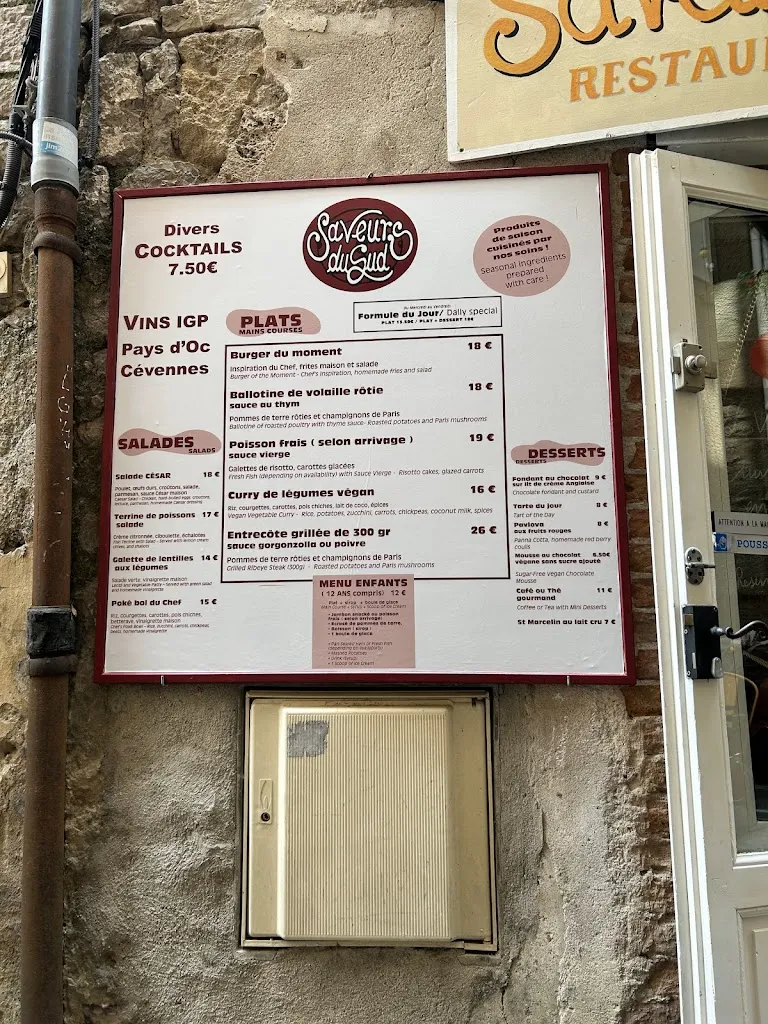 Menu_Saveurs du Sud - Restaurant Anduze_Anduze_image_4