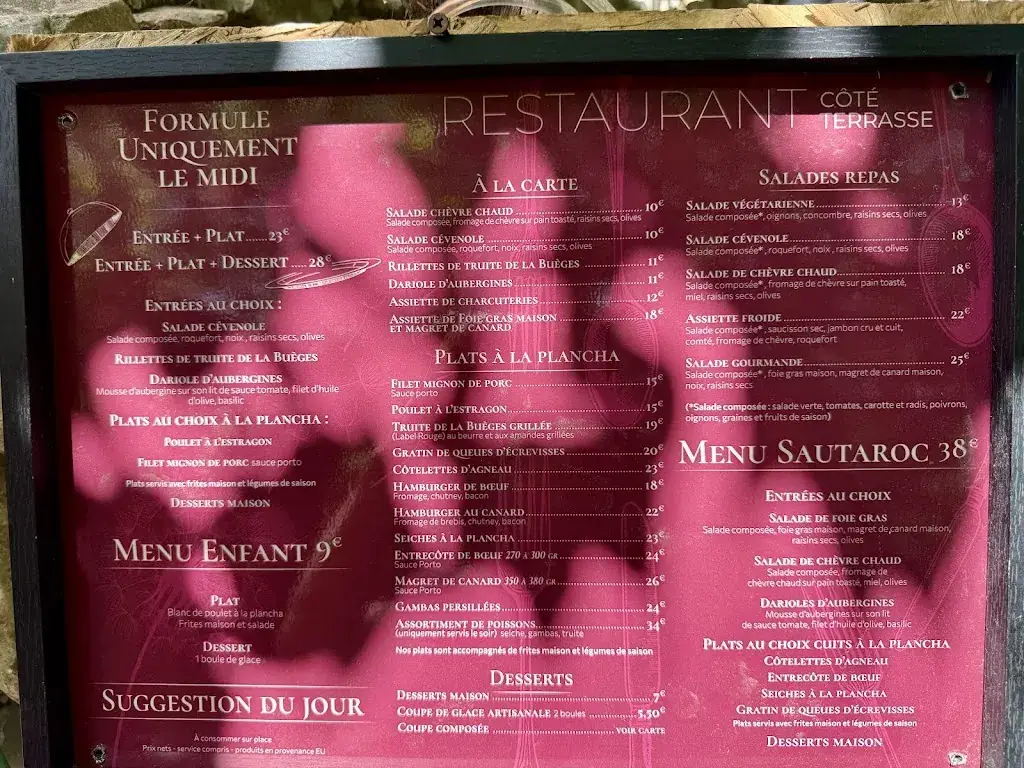 Menu_Restaurant coté terrasse_Saint-Guilhem-le-Désert_image_1