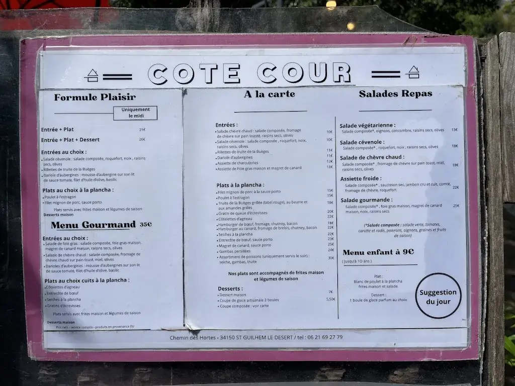 Menu_Restaurant coté terrasse_Saint-Guilhem-le-Désert_image_2