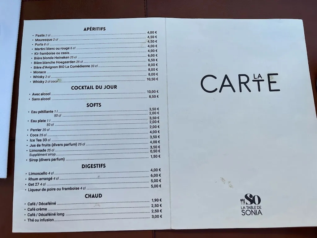Menu_La table de Sonia_Aramon_immagine_1