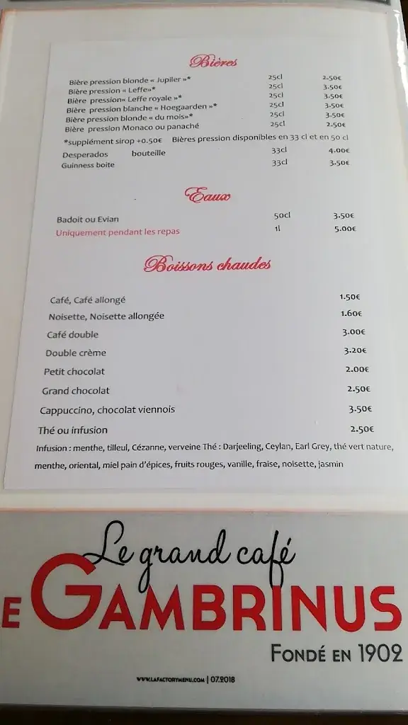 Menu_Le Gambrinus d'Alès_Alès_image_2