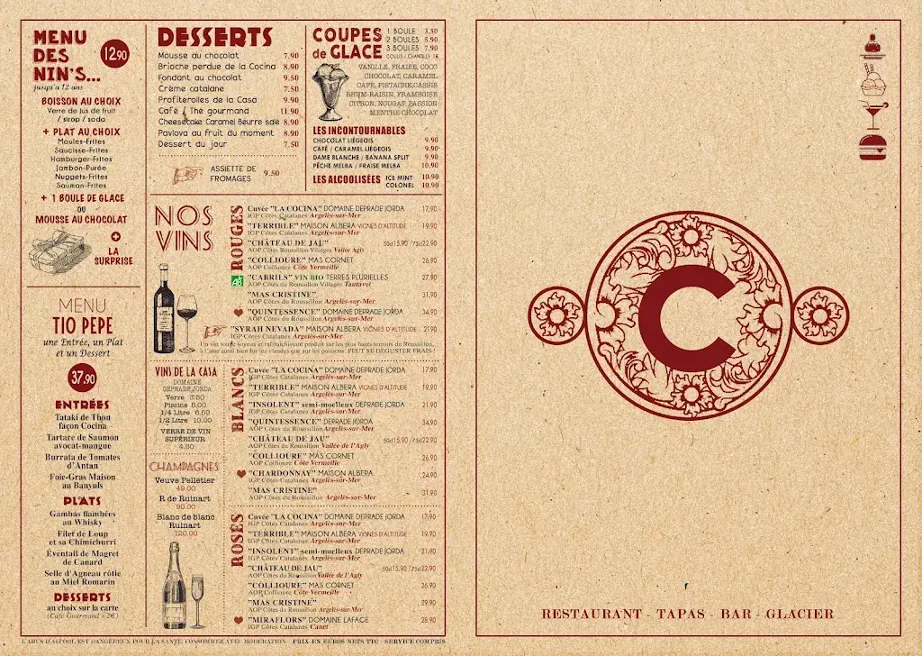 Menu_Restaurant la Cocina_Argelès-sur-Mer_image_1