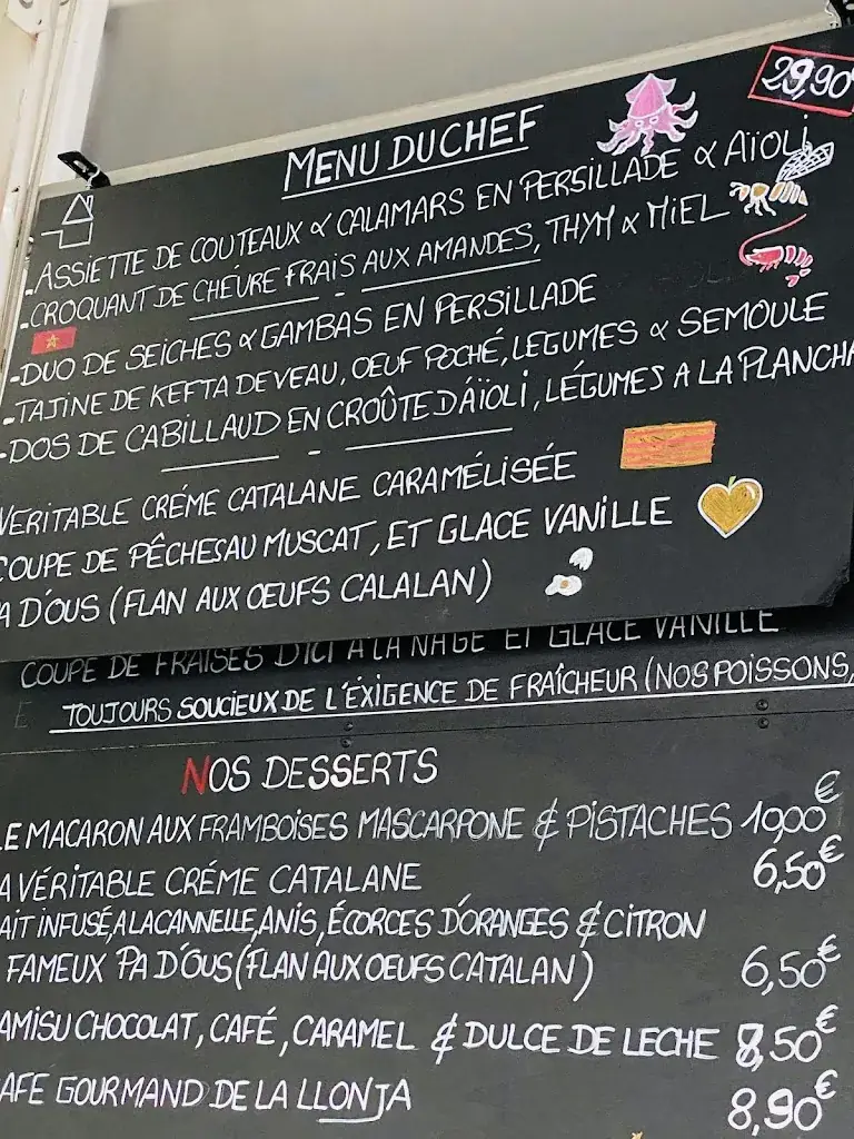 Menu_La Llonja_Argelès-sur-Mer_image_2