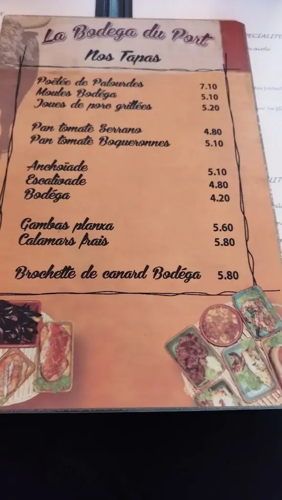 Menu_La Bodega du port_Argelès-sur-Mer_image_1