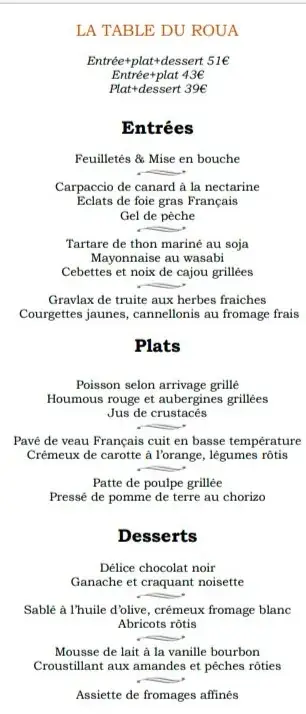 Menu_La Table du Roua_Argelès-sur-Mer_immagine_1