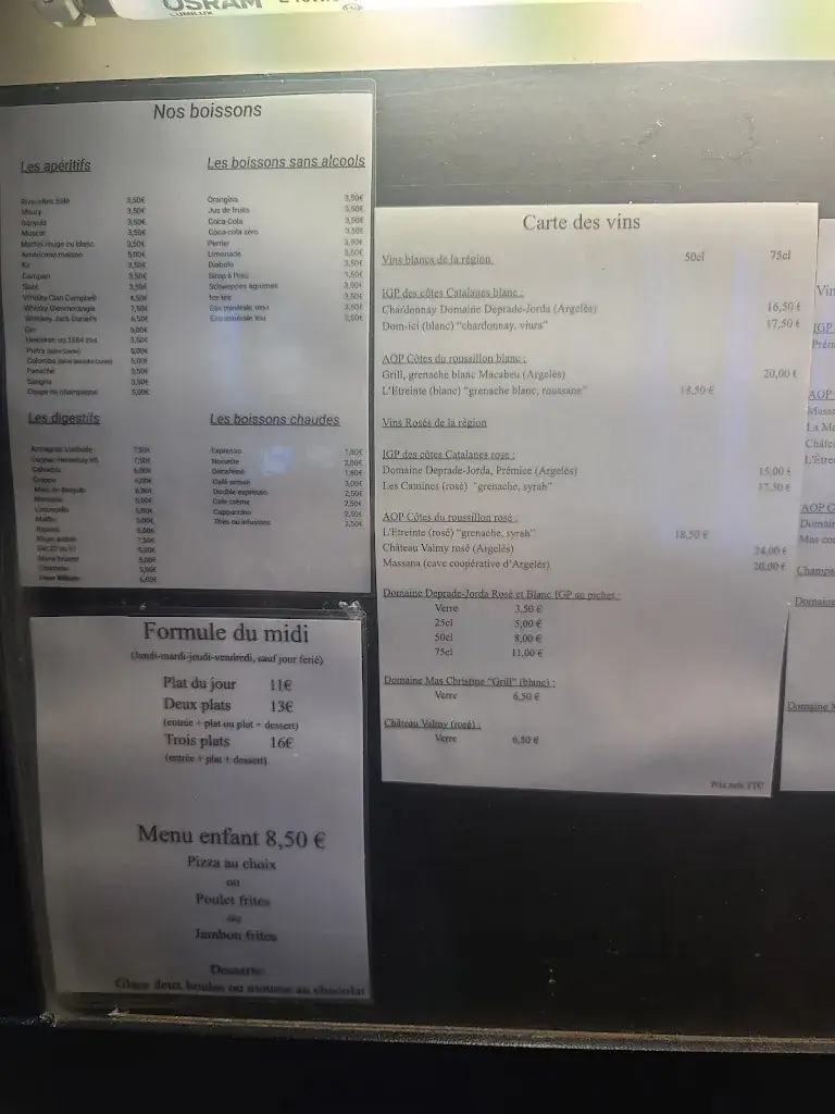 Menu_La Gamate_Argelès-sur-Mer_image_1