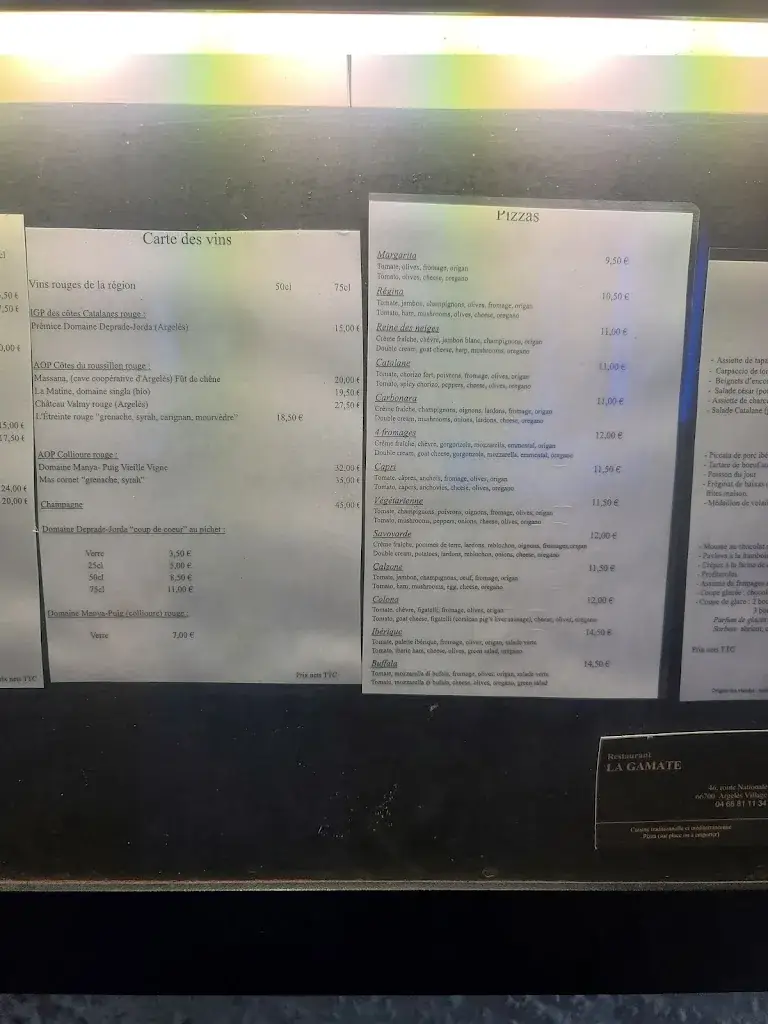 Menu_La Gamate_Argelès-sur-Mer_image_3