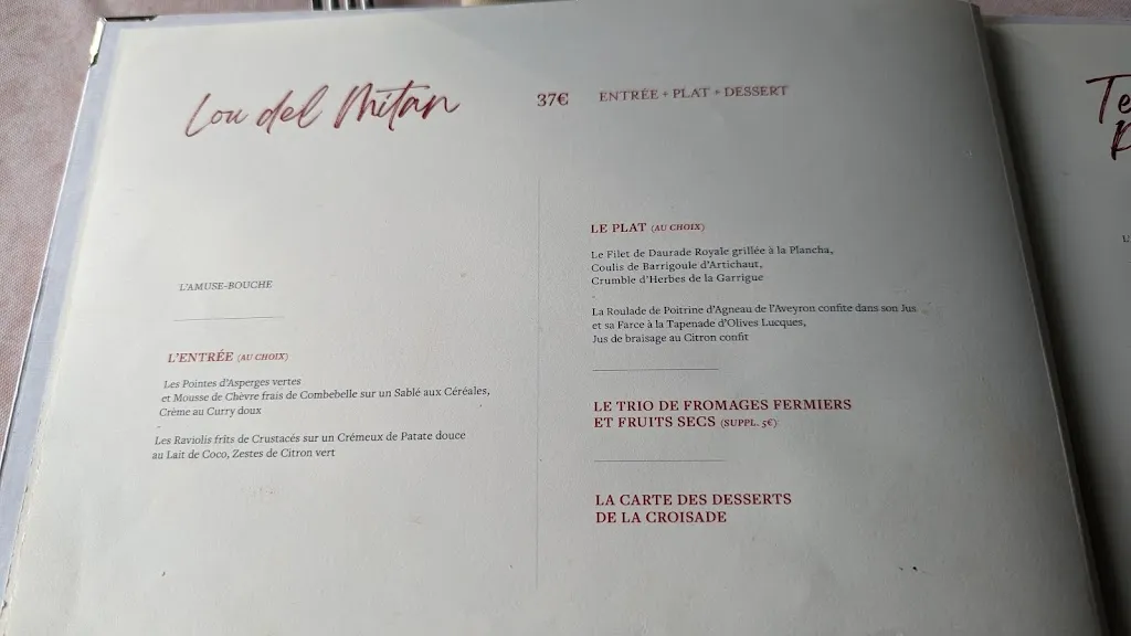 Menu_Auberge de la Croisade_Cruzy_image_4