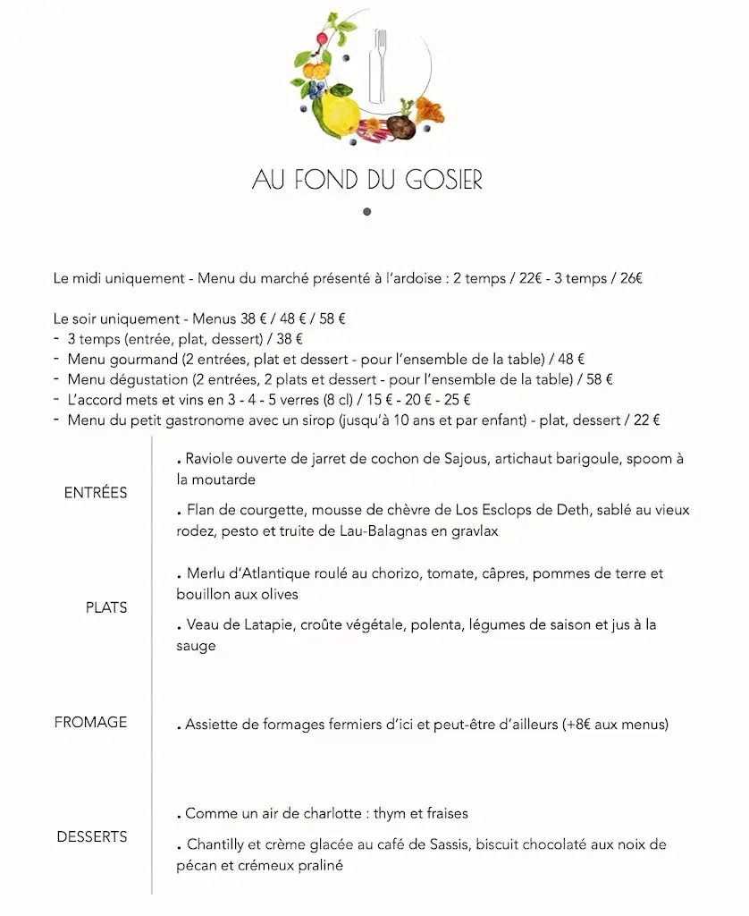 Menu_Au Fond Du Gosier_Argelès-Gazost_image_1