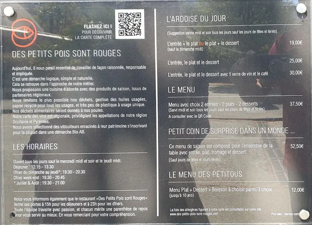Menu_RESTAURANT DES PETITS POIS SONT ROUGES_Argelès-Gazost_imagen_1