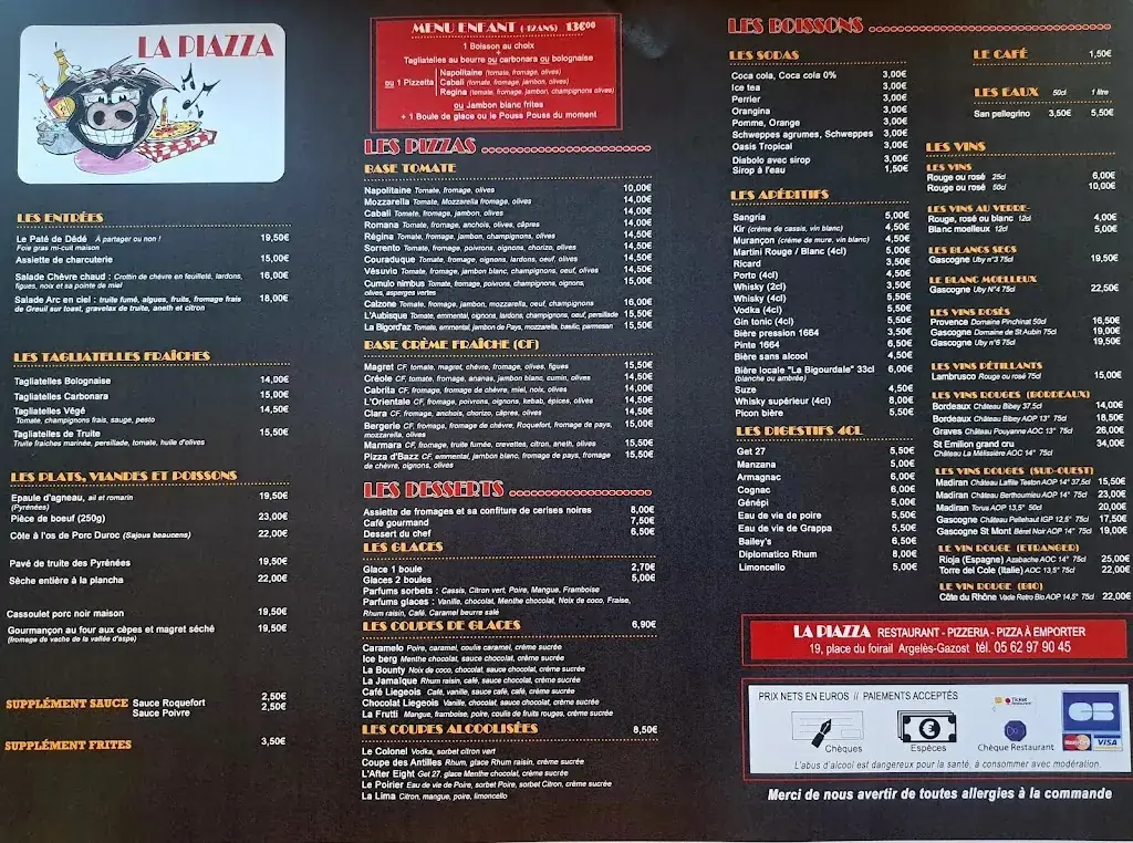 Menu_La Piazza_Argelès-Gazost_image_1