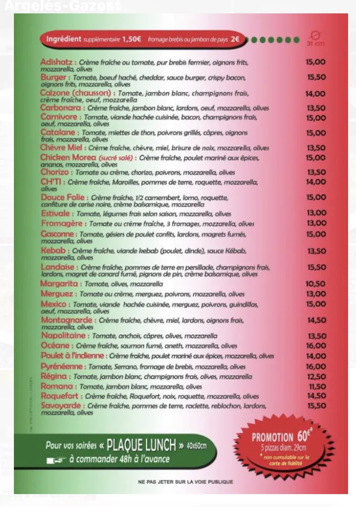 Menu_Vince's Pizza_Argelès-Gazost_image_1