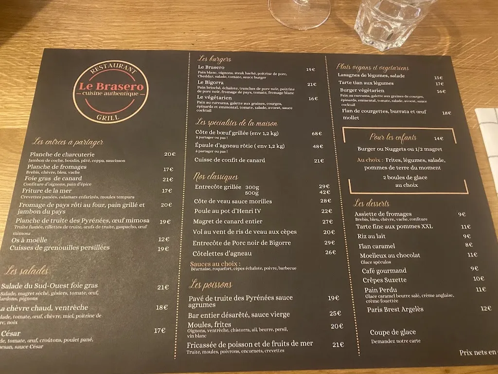 Menu_Restaurant Le Brasero - Camping Les 3 Vallées_Argelès-Gazost_image_2