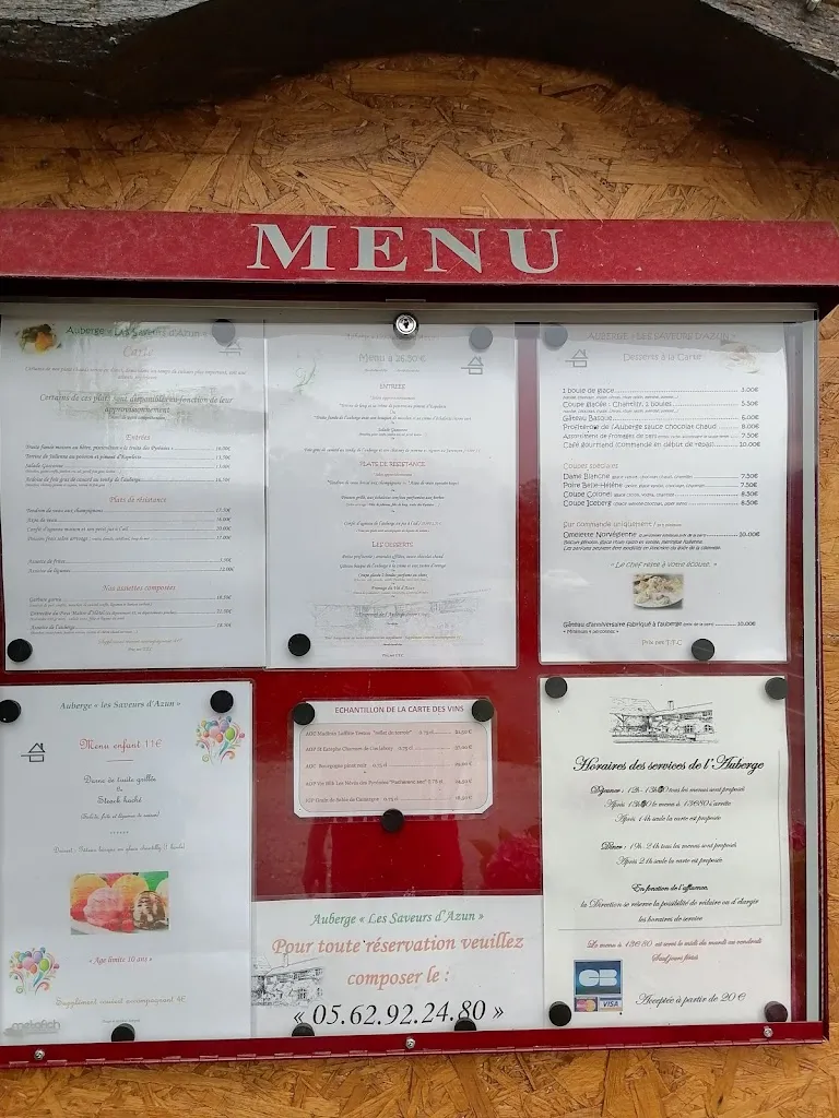 Menu_Auberge Les Saveurs d'Azun_Arcizans-Dessus_image_1