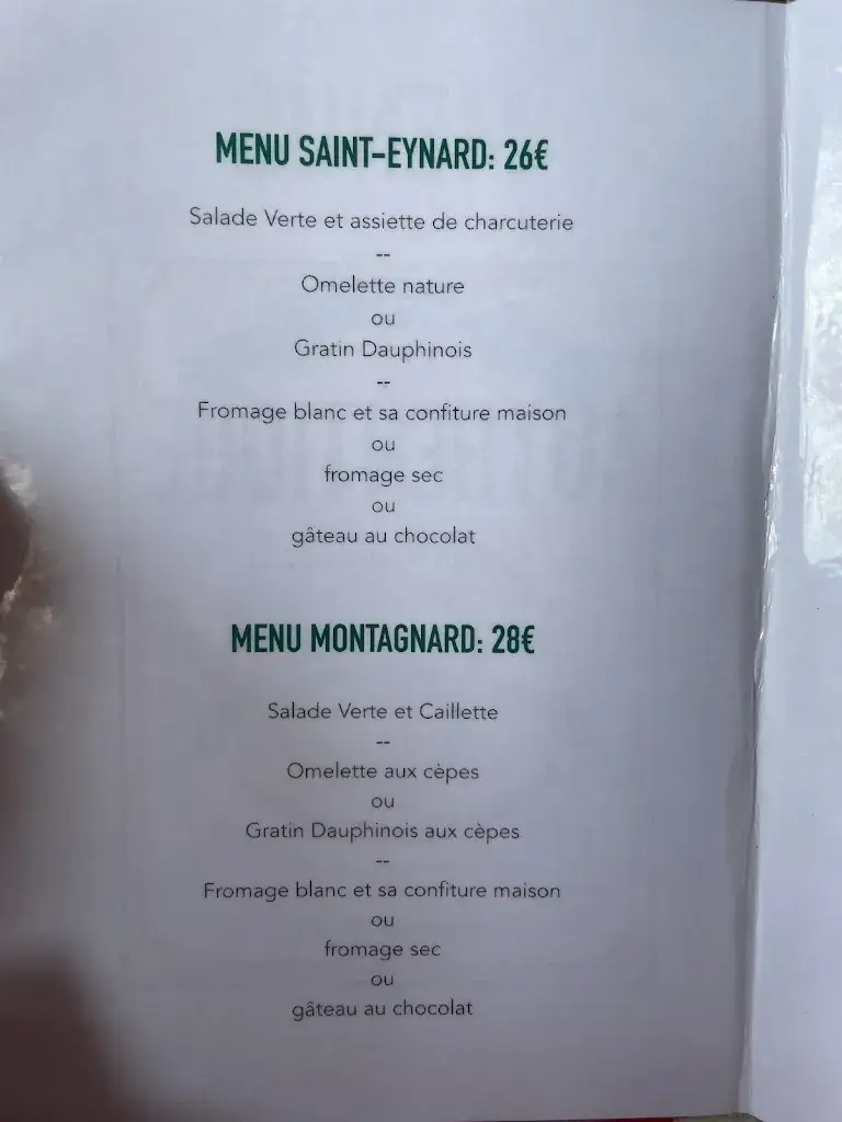 Menu_Restaurant Fort du Saint-Eynard_Sappey-en-Chartreuse_image_1