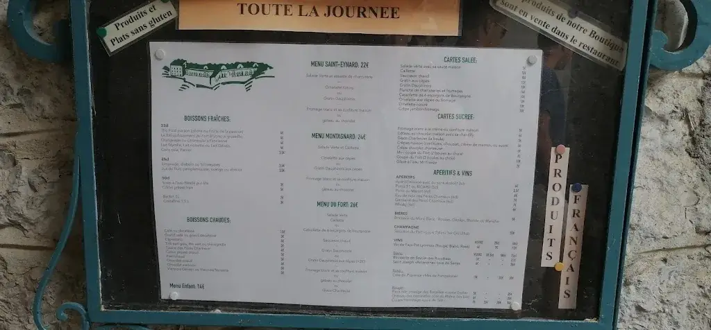 Menu_Restaurant Fort du Saint-Eynard_Sappey-en-Chartreuse_image_4