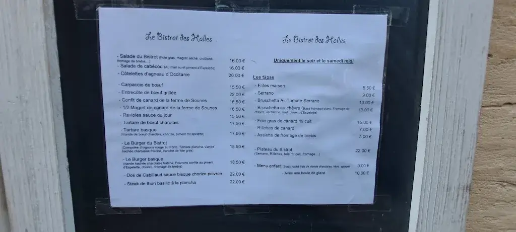Menu_Le Bistrot des Halles_Auch_immagine_1
