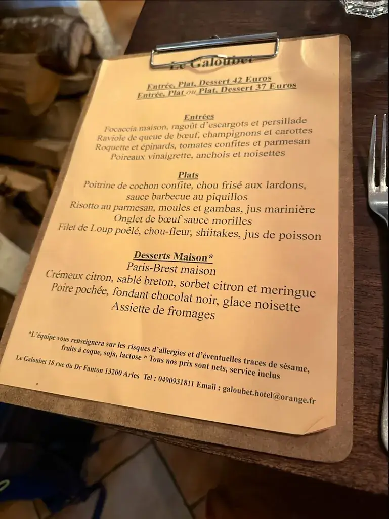 Menu_Le Galoubet_Arles_image_4