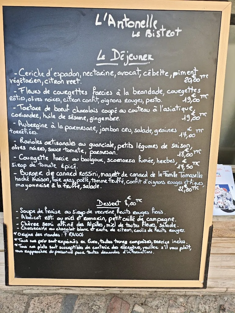 Menu_l'Antonelle le bistrot_Arles_image_1