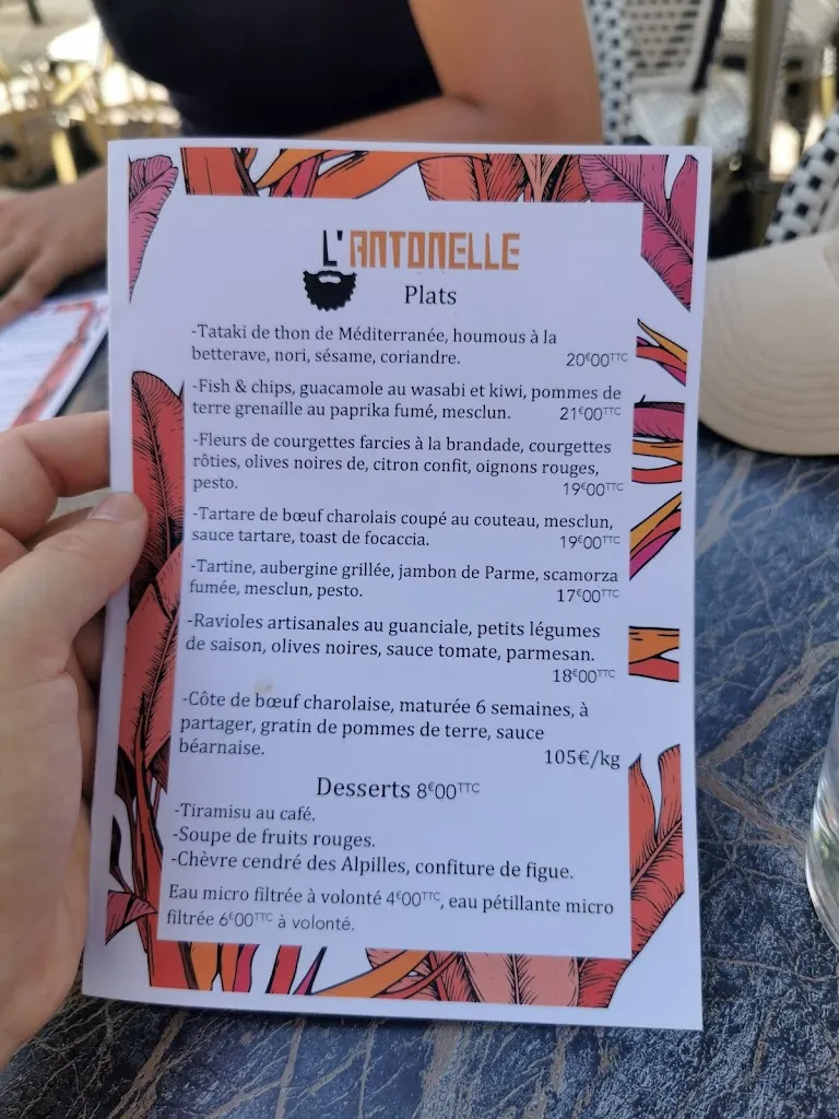 Menu_l'Antonelle le bistrot_Arles_image_4