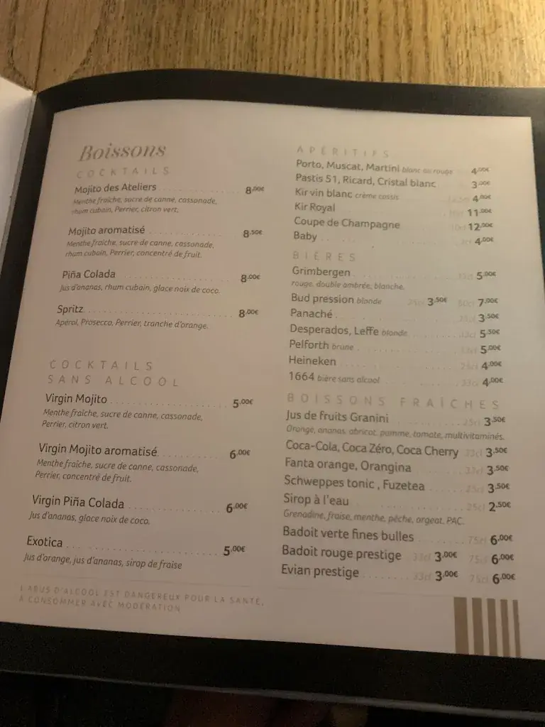 Menu_Brasserie Les Ateliers - Restaurant Arles_Arles_image_2