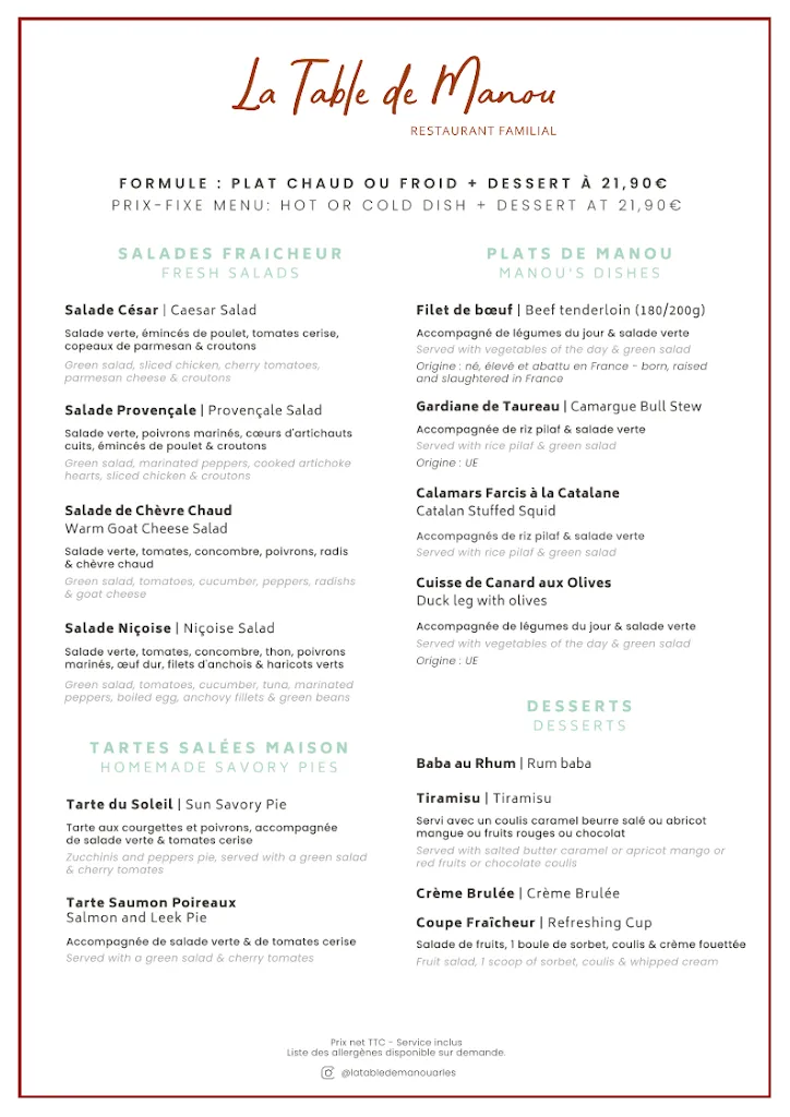 Menu_La Table de Manou_Arles_image_2