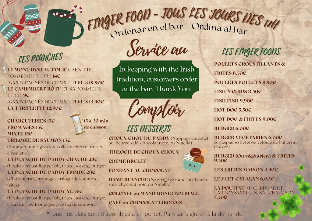 Menü_Paddy Mullin's - Irish Pub_Arles_Bild_2