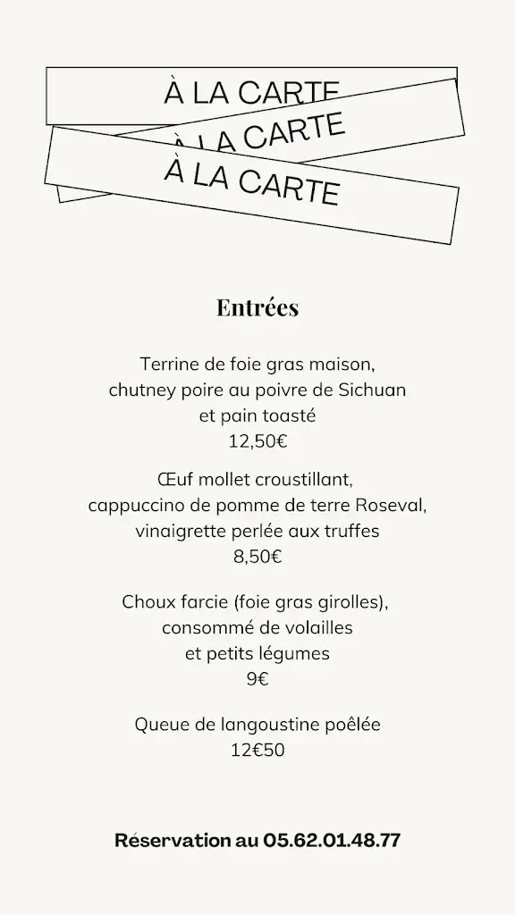 Menu_Hotel Saint Laurans_Aurignac_image_3