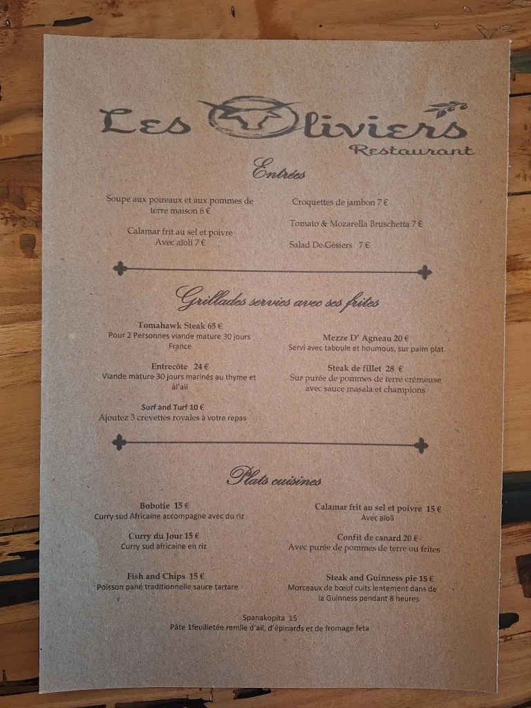 Menu_Restaurant Les Oliviers Aurignac_Aurignac_image_3