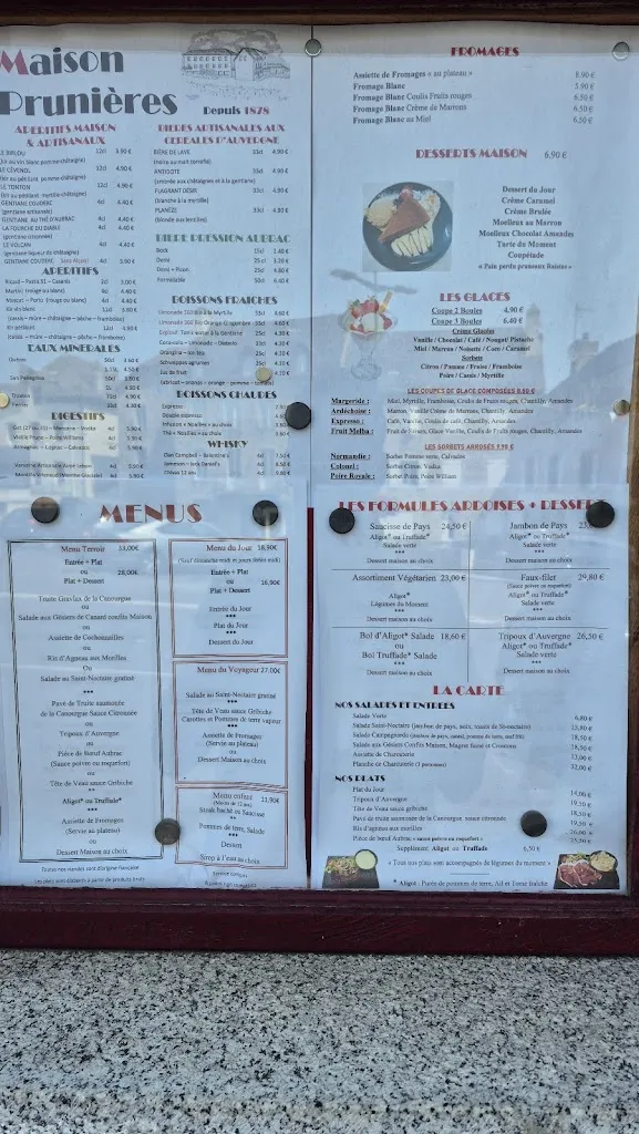 Menu_Hôtel Restaurant Prunières_Aubrac_image_4