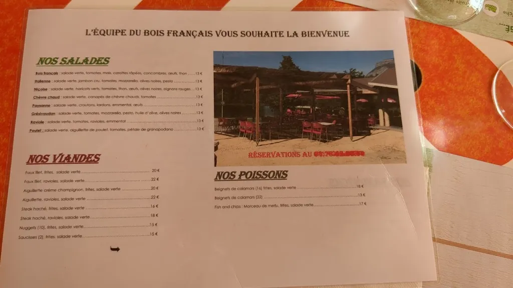 Menü_Restaurant Bois Français (snack base de Loisirs)_Saint-Ismier_Bild_2