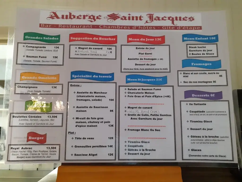 Menu_Auberge Saint Jacques_Saint-Alban-sur-Limagnole_image_1