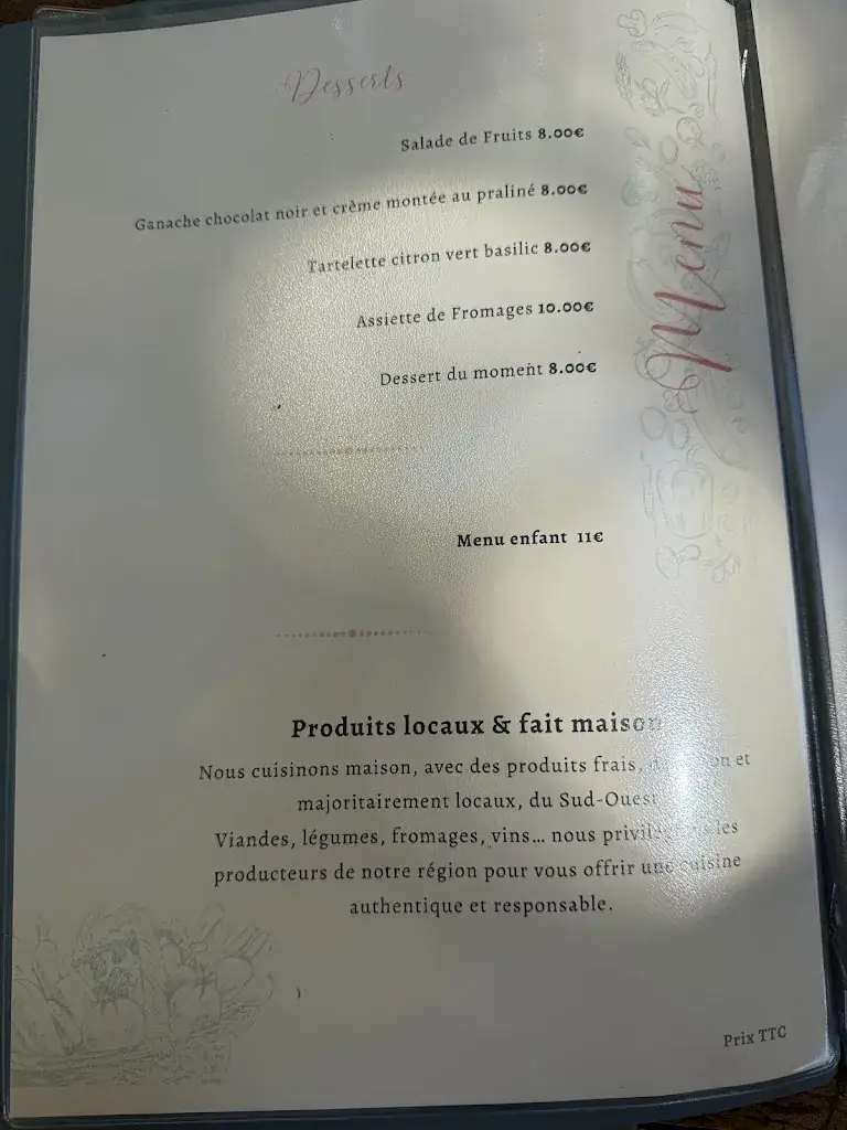 Menu_Hotel/Restaurant de la Tour_Auvillar_imagen_3