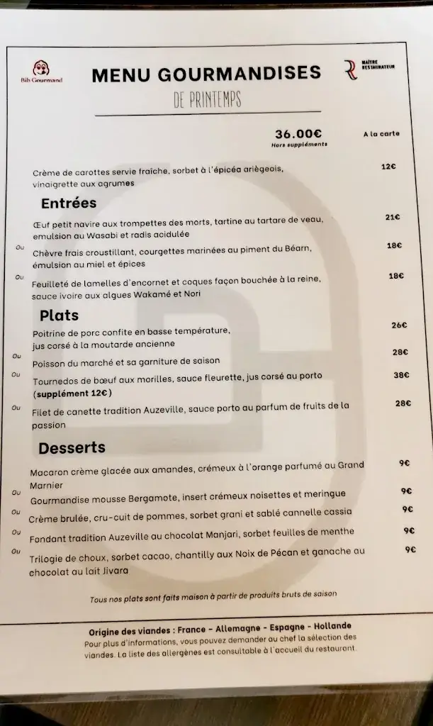 Menu_La Table d'Auzeville_Auzeville-Tolosane_image_2