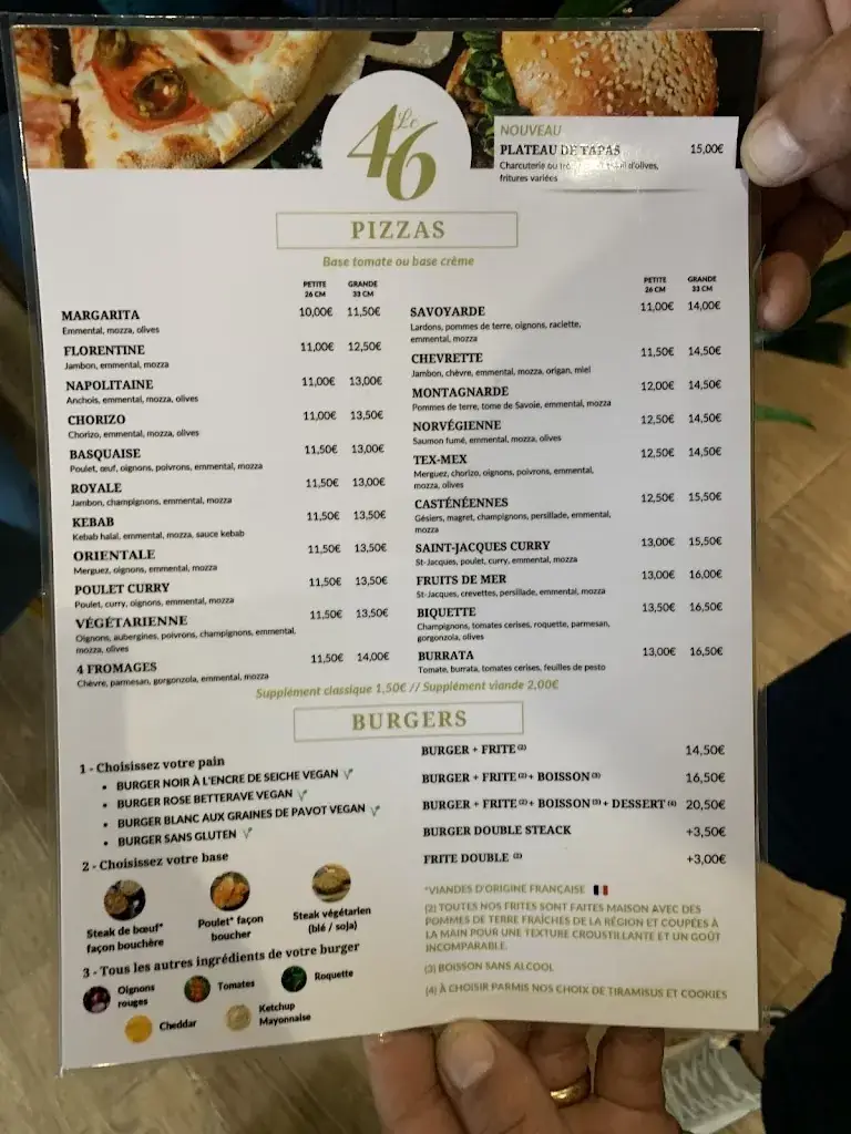 Menu_Restaurant pizzeria Le 46_Castanet-Tolosan_image_4