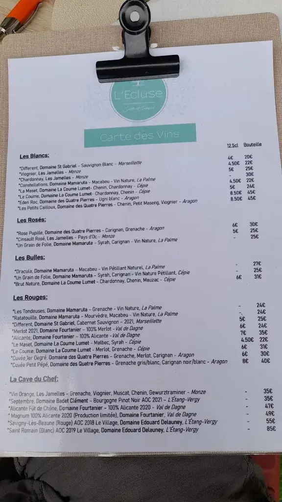 Menu_Restaurant l'Ecluse de Castanet_Castanet-Tolosan_immagine_3